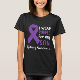 Ik draag paars voor mijn zoon Epilepsie bewustzijn T-shirt