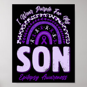 Ik Draag Paars voor mijn zoon Epilepsy Bewust Rain Poster