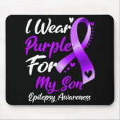 Ik Draag Paars voor mijn zoon Epilepsy Bewustzijn Muismat (Voorkant)