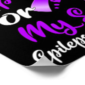 Ik Draag Paars voor mijn zoon Epilepsy Bewustzijn Poster (Hoek)