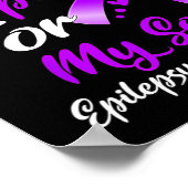 Ik Draag Paars voor mijn zoon Epilepsy Bewustzijn Poster (Hoek)