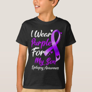 Ik Draag Paars voor mijn zoon Epilepsy Bewustzijn T-shirt
