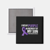 Ik Draag Paars voor mijn zoon Overdosis Bewustheid Magneet (Voorkant / Achterkant)