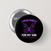 Ik Draag Paars voor mijn zoon Overdosis Bewustmaki Ronde Button 5,7 Cm (Voorkant /achterkant)