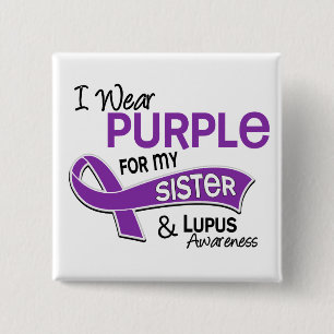 Ik Draag Paars voor mijn zuster 42 Lupus Vierkante Button 5,1 Cm