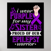 Ik Draag Paars voor mijn zuster Epilepsy Warrior A Poster (Voorkant)
