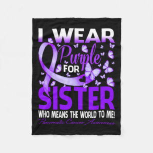 Ik Draag Paars voor mijn zuster Pancreas Cancer Aw Fleece Deken