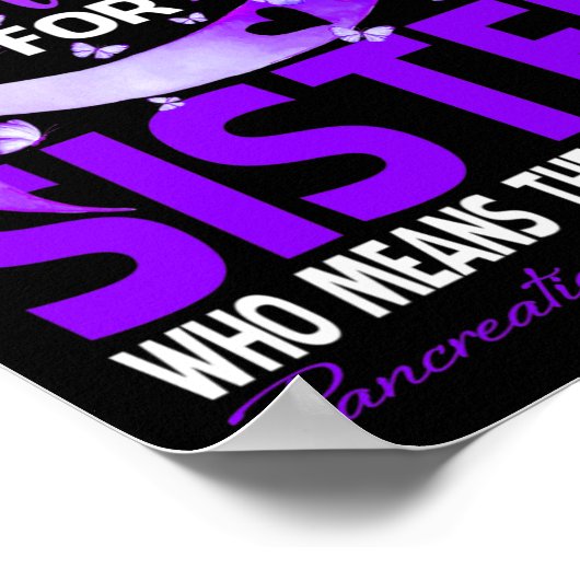 Ik Draag Paars voor mijn zuster Pancreas Cancer Aw Poster (Hoek)