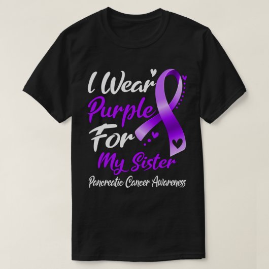 Ik Draag Paars voor mijn zuster Pancreas Cancer Aw T-shirt (Design voorkant)