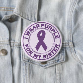 Ik Draag Paars voor mijn zuster Ronde Button 4,0 Cm (In situ)