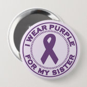 Ik Draag Paars voor mijn zuster Ronde Button 4,0 Cm (Voorkant /achterkant)