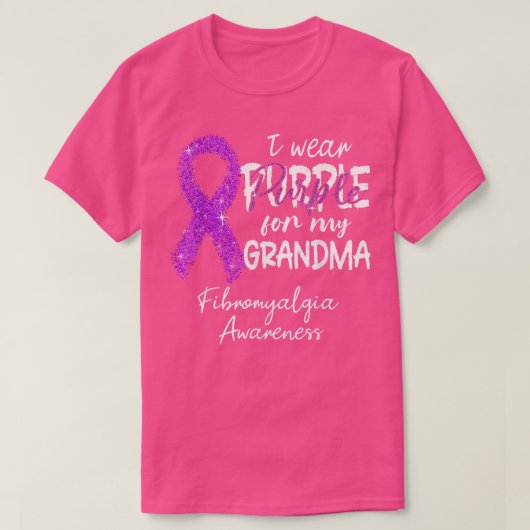 Ik Draag Paars voor oma fibromyalgie Awareness G T-shirt (Design voorkant)