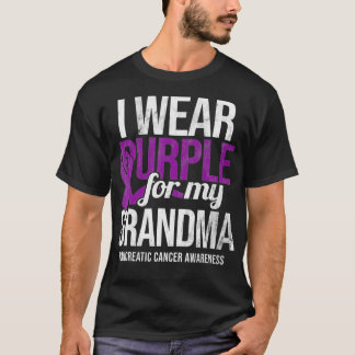 Ik Draag Paars voor Oma Pancreatic Cancer Awaren T-shirt