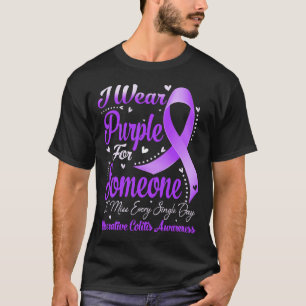 Ik draag paars voor ULCERATIEVE COLITIS bewustzijn T-shirt