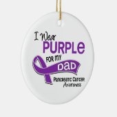 Ik Draag Paarse 42 Pap Pancreaskanker Keramisch Ornament (Rechts)