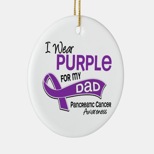 Ik Draag Paarse 42 Pap Pancreaskanker Keramisch Ornament (Rechts)