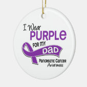 Ik Draag Paarse 42 Pap Pancreaskanker Keramisch Ornament (Links)