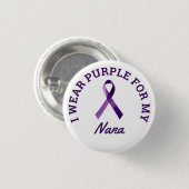 Ik Draag Paarse  Alzheimer Ronde Button 3,2 Cm (Voorkant /achterkant)