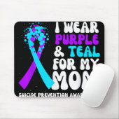 Ik Draag Paarse & Blauwgroen voor moeder zelfm Muismat (Met muis)