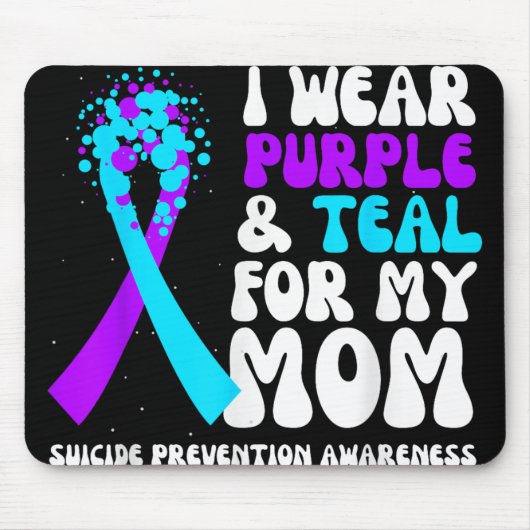 Ik Draag Paarse & Blauwgroen voor moeder zelfm Muismat (Voorkant)