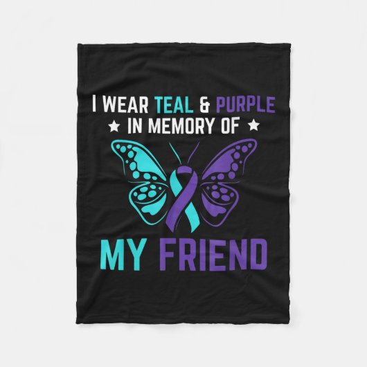 Ik Draag Paarse Blauwgroen ter nagedachtenis aan m Fleece Deken (Voorkant)