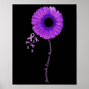 Ik Draag Paarse bloem alvleesklier kankerbewustzij Poster