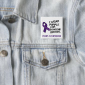 Ik Draag Paarse Chiari Awareness Ribbon Button (In situ)