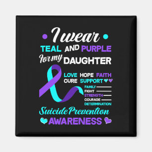 Ik Draag Paarse en Blauwgroen voor mijn dochter Magneet