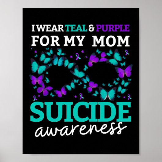 Ik Draag Paarse en Blauwgroen voor mijn moeders ze Poster (Voorkant)