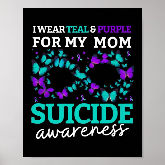 Ik Draag Paarse en Blauwgroen voor mijn moeders ze Poster (Voorkant)