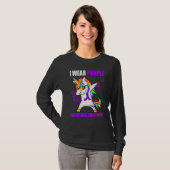 Ik Draag Paarse fibromyalgie Bewustheid T-shirt (Voorkant volledig)