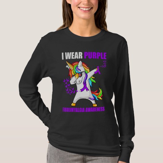 Ik Draag Paarse fibromyalgie Bewustheid T-shirt (Voorkant)