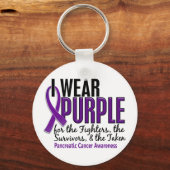 Ik Draag Paarse FST 10-pancreaskanker Sleutelhanger (Voorkant)