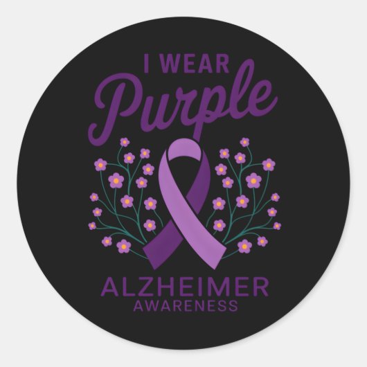 Ik Draag Paarse Heimer Awareness Sticker (Voorkant)