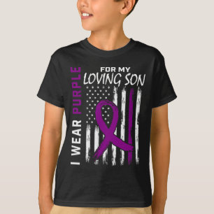 Ik Draag Paarse liefdevolle zoon Epilepsie Bewustz T-shirt