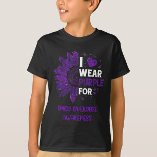 Ik Draag Paarse lint opioïde overdosis bewustzijn T-shirt