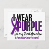 Ik Draag Paarse Opa 10 Pancreaskanker Briefkaart (Voorkant / Achterkant)