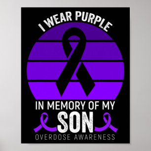 Ik Draag Paarse Overdosis Awareness Paarse Ribbon Poster