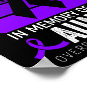 Ik Draag Paarse Overdosis Bewustzijn Paarse Lint A Poster (Hoek)