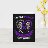 Ik Draag Paarse ter nagedachtenis aan grootmoeder- Kaart (Gele Bloem)