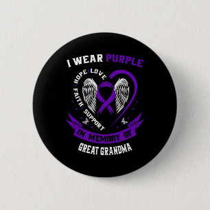 Ik Draag Paarse ter nagedachtenis aan grootmoeder- Ronde Button 5,7 Cm