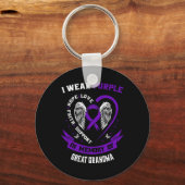 Ik Draag Paarse ter nagedachtenis aan grootmoeder- Sleutelhanger (Voorkant)
