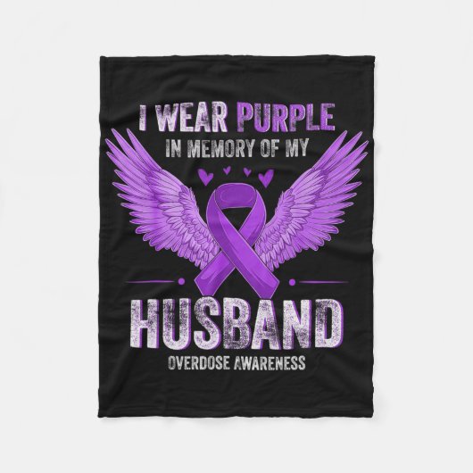 Ik Draag Paarse ter nagedachtenis aan mijn man ove Fleece Deken (Voorkant)