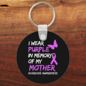 Ik Draag Paarse ter nagedachtenis aan mijn moeder  Sleutelhanger (Voorkant)