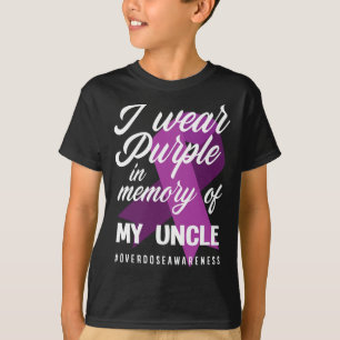 Ik Draag Paarse ter nagedachtenis aan mijn oom ove T-shirt