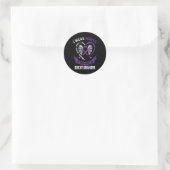 Ik Draag Paarse ter nagedachtenis aan opa Pancreat Ronde Sticker (Tas)