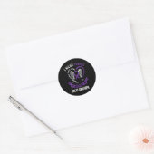Ik Draag Paarse ter nagedachtenis aan opa Pancreat Ronde Sticker (Envelop)