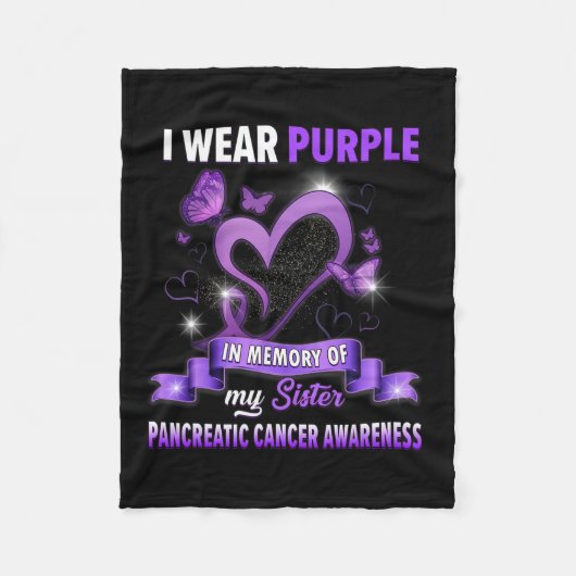 Ik Draag Paarse ter nagedachtenis aan zuster-alvle Fleece Deken (Voorkant)