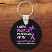 Ik Draag Paarse ter nagedachtenis van mijn schoond Sleutelhanger (Voorkant)