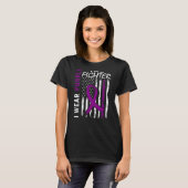 Ik Draag Paarse vechtster Epilepsy Bewustheid Vlag T-shirt (Voorkant volledig)